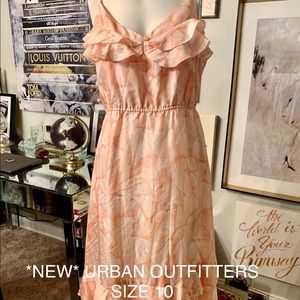 Urban Outfitters midi coral flowy floral dress